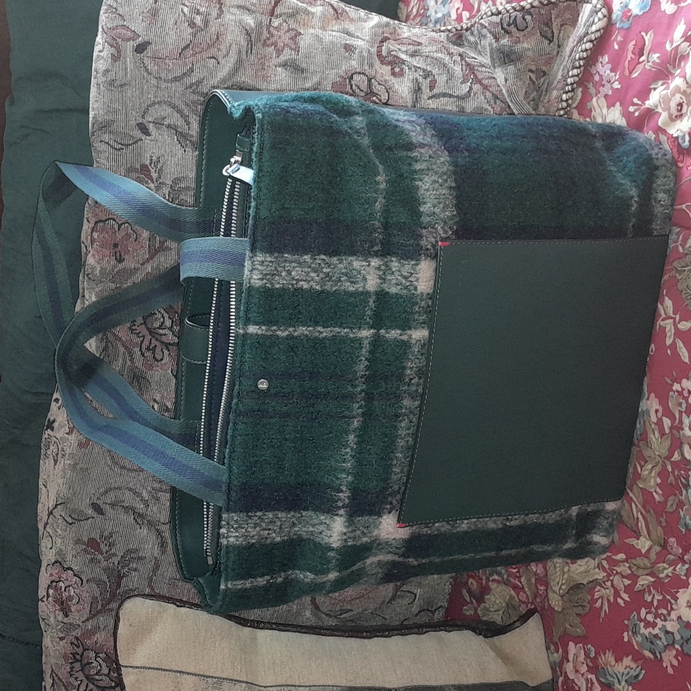 🌺ELLEN DEGENERES GREEN PLAID Tote